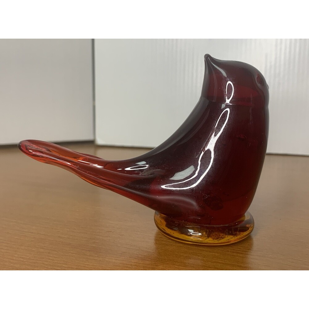 Vintage Ward 1987 Ruby Red Glass Bird 4”x3”x1.5” - Picture 4 of 5